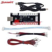 Encodeur USB pour jeu d'arcade noir 1 joueur, contrôleur de bouton et joystick d'arcade 12V à latence nulle, PCB en plastique pour Retropie Raspberry MAME