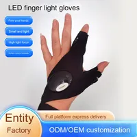 Gants de pêche en néoprène avec lampe de poche LED avec éclairage extérieur respirant émettant des gants lumineux pour les doigts
