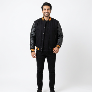 Propre conception Logo personnalisé hommes vestes d'université pour l'hiver Plan de gros blanc CollegeBaseballjacket pour hommes - Product Image 1