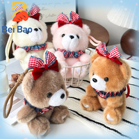 Porte-clés en peluche ultra doux en forme d'ours en peluche, en stock pour accessoire de sac, directement de l'usine