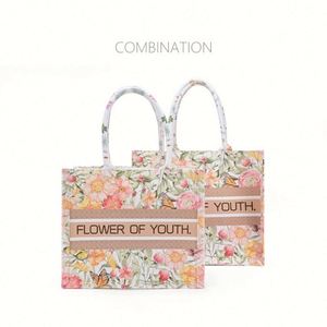 Large Capacity Original Canvas Bag for Women's Ins Style Korean Summer Cute <b>Handbag</b> Vertical Zipper Environmental Bag Customized - Product Image 5