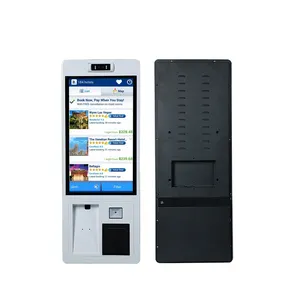 Display LCD 21 24 27 32 pollici dispositivo terminale di montaggio a parete touch screen chiosco di pagamento con stampante QR codice lettore POS spazio