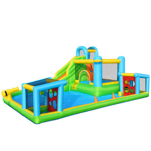 Glissière gonflable professionnelle personnalisée OEM à vendre, château de saut de <span class=keywords><strong>garde</strong></span>-<span class=keywords><strong>corps</strong></span> gonflable avec grande piscine, fête de terrain de football - Product Image 5