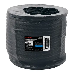 กล่อง 30 กิโลกรัม เชือกโพลีโพรพิลีนสีดำ ขนาด 25 มม. ม้วน 30 กก. - Product Image 3