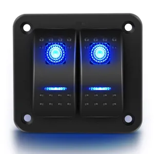 Индивидуальная 2-контактная алюминиевая 5-контактная вкл Предварительно Проводная панель переключателя с синей подсветкой