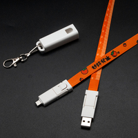 Câble de charge rapide 3A avec cordon, produit promotionnel publicitaire, câble de données USB Type C 6 en 1 avec cordon pour téléphones mobiles