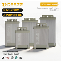 Alimentation à découpage ultra-silencieuse sans ventilateur DESEE SRP 12V 24V, driver LED à tension constante, transformateur LED mince à 88% d'efficacité