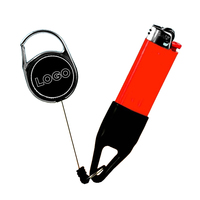 Nouveau porte-briquet rétractable portable haut de gamme 2026 avec logo personnalisé, clip porte-clés et laisse pour accessoires de fumeur