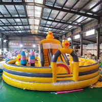 Parc de trampoline à thème de videur gonflable de canard jaune grand trampoline gonflable extérieur pour des enfants et des adultes