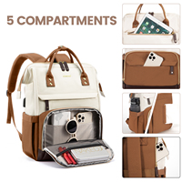 Sac à dos LOVEVOOK en nylon imperméable pour ordinateur portable, idéal pour les voyages, l'université et le travail, avec port USB intégré, pour femmes - Vente en gros