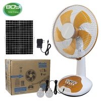 Ventilateur de table solaire portable 12V rechargeable avec panneau, lecteur de musique intégré