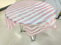 Nappe de table jetable en plastique blanc transparent à rayures pour restaurants et usage domestique