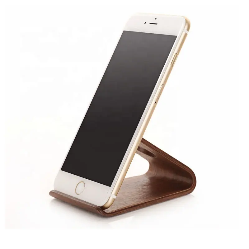 Walnut-colored Wooden Mobile Phone Stand Charging Display Stand Portable Lazy Storage Desktop Rack