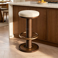 HOMU Tabourets de bar contemporains en velours et bois massif avec repose-pieds, chaises de salle à manger durables et écologiques pour cafés et restaurants