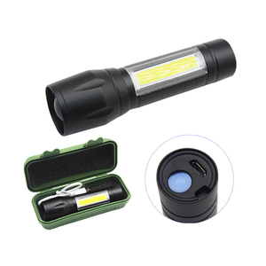 Nhôm EDC xách tay OEM Mini LED Torch USB sạc có thể sạc lại Zoomable XPE + COB đèn Pin Torch với CE giấy chứng nhận - Product Image 6