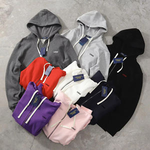 Felpa da <span class=keywords><strong>Uomo</strong></span> con Cappuccio Ricamata, Stile <span class=keywords><strong>Polo</strong></span>, Primavera-Autunno, Taglia Grande, Lunga, in Tessuto Tinta Unita con Ricamo di Cavallo - Product Image 3