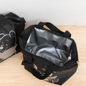 Bolsa térmica personalizada negra para picnic, aislada y reutilizable, tipo bento, para aventuras al aire libre, bolsa de almuerzo. - Product Image 3