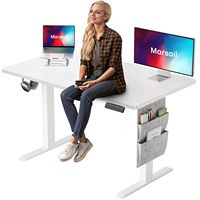 Bureau électrique à moteur unique bon marché assis et debout tables élévatrices d'ordinateur cadre marron hauteur réglable