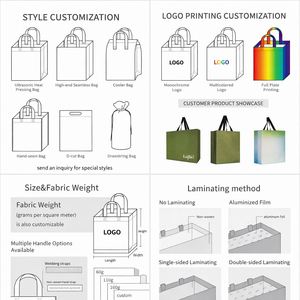 Sac fourre-tout écologique, recyclable, réutilisable, non tissé, laminé, pour supermarché et exposition, sacs de shopping personnalisables - Product Image 2