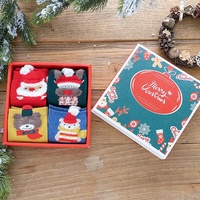 Mingzhi vente en gros chaussettes de noël floues moelleuses femmes chaussettes d'hiver mignonnes coffret cadeau coton chaussettes de noël boîte paquet
