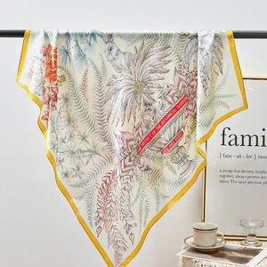 <span class=keywords><strong>Foulard</strong></span> <span class=keywords><strong>carré</strong></span> 100 % soie de mûrier pour femme 90x90cm, imprimé animal printemps, style frais et doux, vente en gros - Product Image 4