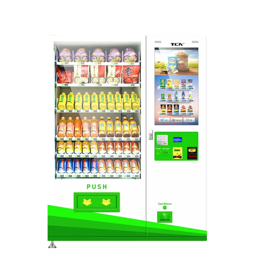 TCN Snack and Cold Beverage Consumer Electric Vending Machine Drinks Combo Vending Machine with 32 Inch lcd Display