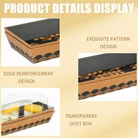 Boîte enroulable écologique en papier kraft rigide brun, durable, magnétique, imperméable et recyclable pour tiramisu, gâteau, sushi, sandwich, crème pâtissière