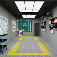 Panneau lumineux LED pour atelier de lavage de voitures à 9 grilles, 864W, 6500K, CRI>90, luminaire de plafond avec support
