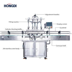Máquina Llenadora Eléctrica Automática Horizontal de Cuatro Cabezales de Acero Inoxidable de Grado Alimenticio para Envasado de Líquidos, Pastas y Salsas - Product Image 3