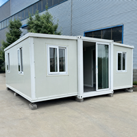 Maison conteneur modulaire préfabriquée pliable, portable, extensible, à installation rapide, pour petit logement, camp de travail ou bureau, étanche et ignifuge