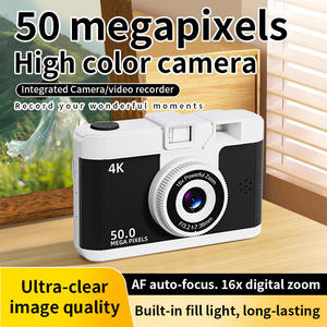กล้องดิจิตอลย้อนยุคแบบต่อพ่วง 50MP 4K ซูม 16 เท่า พร้อมช่องมองภาพออปติคอลในตัว กล้อง CCD พกพาสำหรับนักเรียน ถ่ายวิดีโอบล็อก - Product Image 5