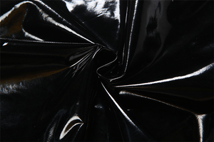 PU Mesh Patchwork 2-teiliges Set Damen Sexy Durchsichtiger Reißverschluss-Body mit Revers und langen Ärmeln sowie Schlitz-Minirock - Product Image 6