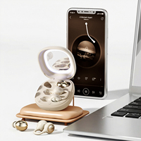Écouteurs sans fil Bluetooth 2-en-1 avec logo personnalisé et miroir de maquillage, son HIFI, faible latence, longue autonomie, casque de sommeil, cadeau pour couple