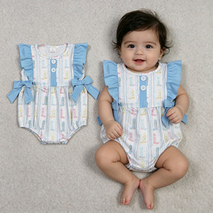 RTS Boutique - Ropa para Bebés Niñas con Estampado de Lazos de Flores, Mono Casual para Bebés, Venta al por Mayor, 95% Algodón, 5% Elastano - Product Image 4