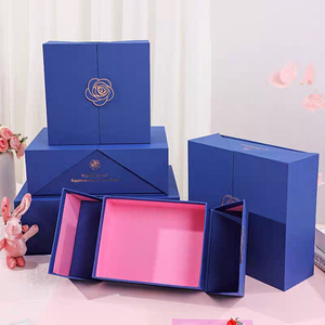 Scatola Regalo Magnetica Rigida a Forma di <span class=keywords><strong>Libro</strong></span> <span class=keywords><strong>Blu</strong></span> Scuro Impermeabile Riutilizzabile Personalizzata all'Ingrosso in Cartone Grigio per Confezioni Regalo Premium - Product Image 3