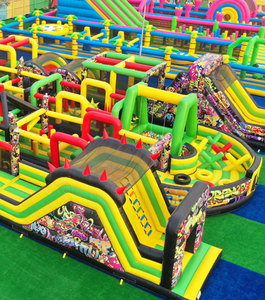 Chất lượng cao 300M khổng lồ <span class=keywords><strong>Inflatable</strong></span> tấn công khóa học không khí đua theo dõi trở ngại cho đội xây dựng lớn Blow-up khóa học trở ngại - Product Image 4