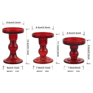 <strong>3</strong>-Piece <strong>Set</strong> of Glass <strong>Candlestick</strong> Crystal Candle Holder Christmas Candle Holder Decoration Family Living Room Wedding - Product Image 6