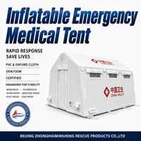 Tente de secours gonflable à six chambres, double couche, en PVC imperméable, à déploiement rapide pour la décontamination médicale d'urgence sur le terrain