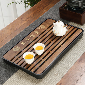 Kung Fu <b>Tea</b> <b>Tray</b> Eucalyptus Wood Melamine Base With Drainage And Water Storage For Afternoon <b>Tea</b> - Product Image 1