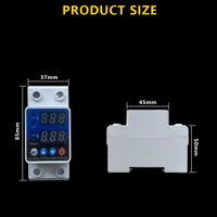 Protector de Sobretensión y Baja Tensión 63A 220V, Relé de Corriente Digital Ajustable con Pantalla LED Dual y Recuperación Automática