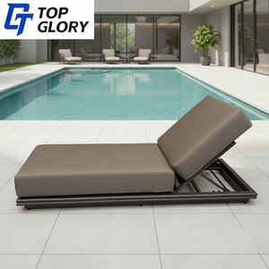 Sillas de Playa Plegables con Marco de Aluminio Moderno TG, Tumbonas para Exteriores, Muebles de Lujo para Jardín, Piscina y Patio de Hotel - Product Image 1