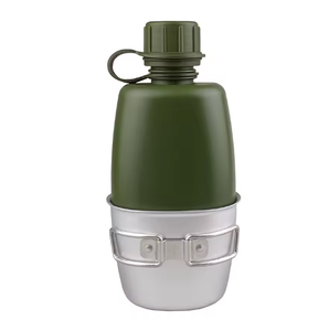 Gourde isotherme portable DF406 pour sports de plein air et camping, en plastique HDPE, 800 ml, avec mugs en aluminium chauffants 360 ml. - Product Image 6
