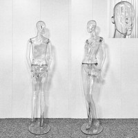 Maniquí Transparente de Cuerpo Completo para Mujer, Estilo Moderno, Plástico, Vertical, Recto, con Manos para Exhibición