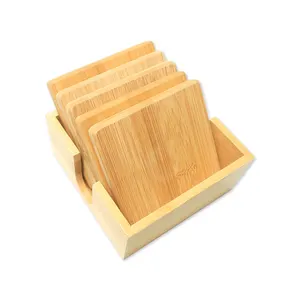 Cork Wood Coaster Wholesale Good Quality Blank Wooden Cork Cup Pad Mat Bamboo Coasters