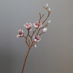 Branche de fleur de magnolia Yulan blanche de haute qualité, toucher réel, en PU fait main, pour la décoration de mariage, de la maison ou de Noël - Product Image 3