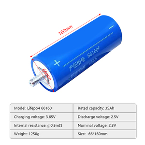 Lcel TO 2.3V แบตเตอรี่อัตราการคายประจุสูงเซลล์แบตเตอรี่66160 <span class=keywords><strong>Yinglong</strong></span> 30AH 35AH แบตเตอรี่ลิเธียมไททาเนตทรงกระบอก45AH - Product Image 2