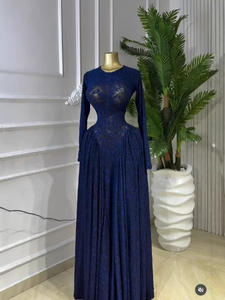 Abito Elegante Stampato 2026 con <span class=keywords><strong>Maniche</strong></span> <span class=keywords><strong>Lunghe</strong></span> in Rete e <span class=keywords><strong>Schiena</strong></span> <span class=keywords><strong>Scoperta</strong></span> per un Look da Spiaggia Include un strato interno. - Product Image 2