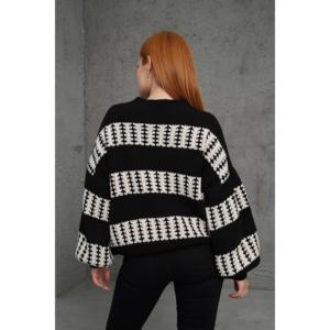 Pull noir pour femme à manches longues, décontracté, hiver, anti-boulochage, tricoté - Product Image 1