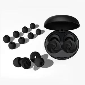 Protetor auricular de silicone com estojo e logotipo, cancelamento de ruído e redução de ruído, protetor auricular para dormir