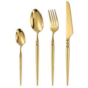 Ensemble de couverts en acier inoxydable 304, compatible lave-vaisselle, finition miroir haute brillance, cuillère, couteau, <span class=keywords><strong>fourchette</strong></span>, pour le dîner - Product Image 5